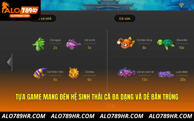 Tựa game mang đến hệ sinh thái cá đa dạng và dễ bắn trúng